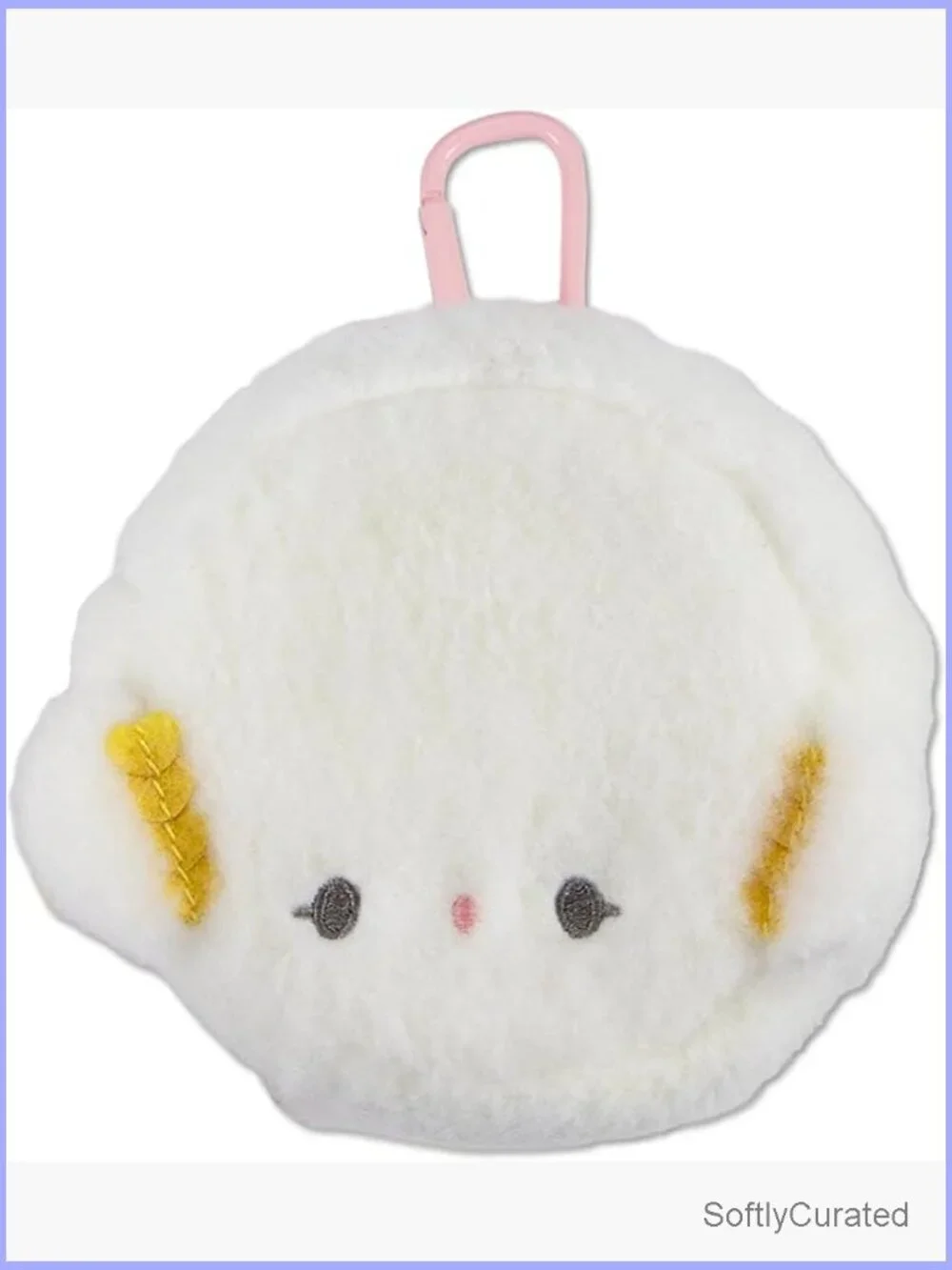 Sanrio Plush Earbud Pouch Keychain Charm, Fuzzy Coin Purse for Small Accessories